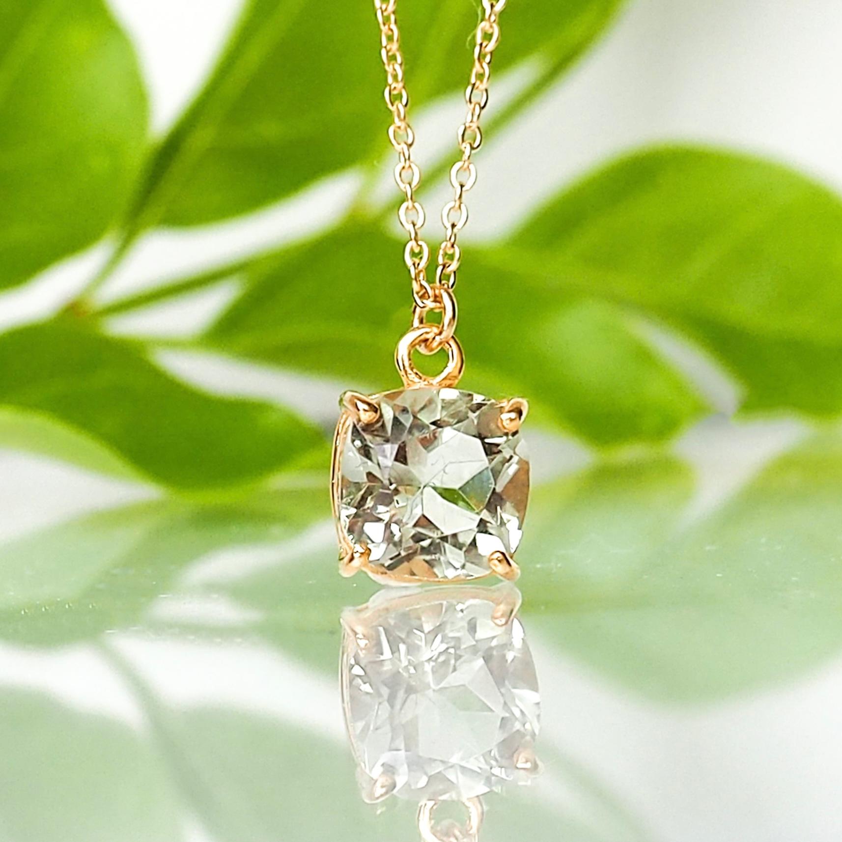 4.8カラット　新緑グリーンアメジストネックレス1枚目の画像