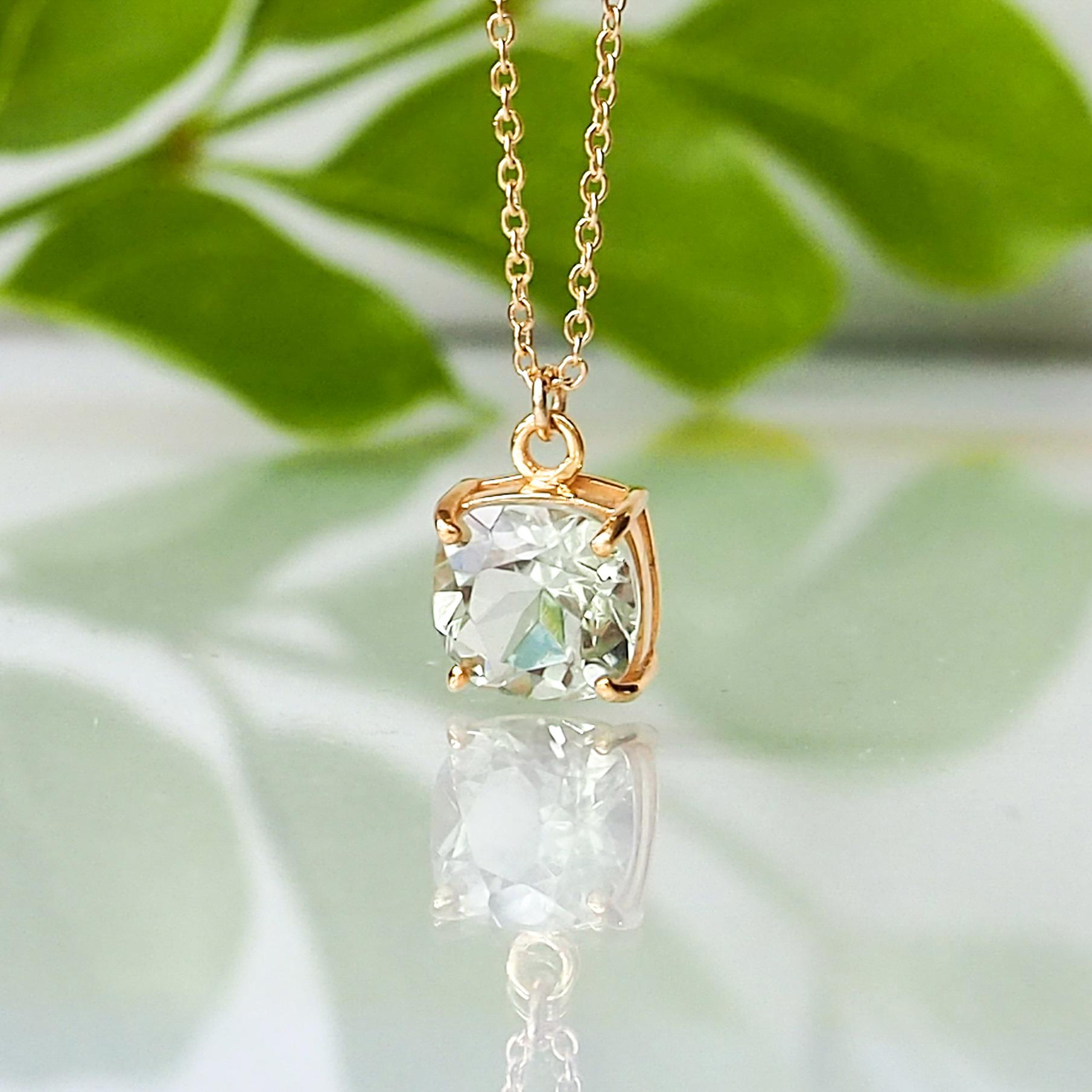 4.8カラット　新緑グリーンアメジストネックレス | 2枚目