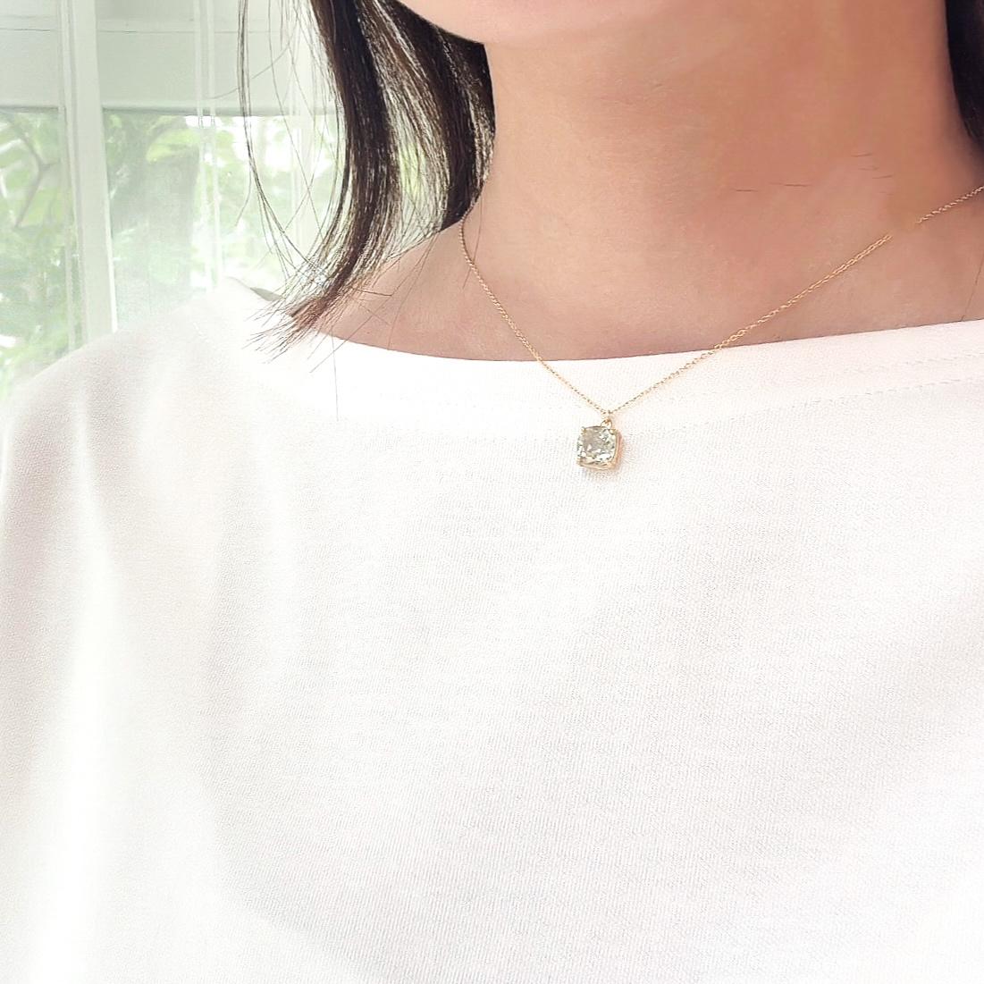 4.8カラット　新緑グリーンアメジストネックレス | 7枚目