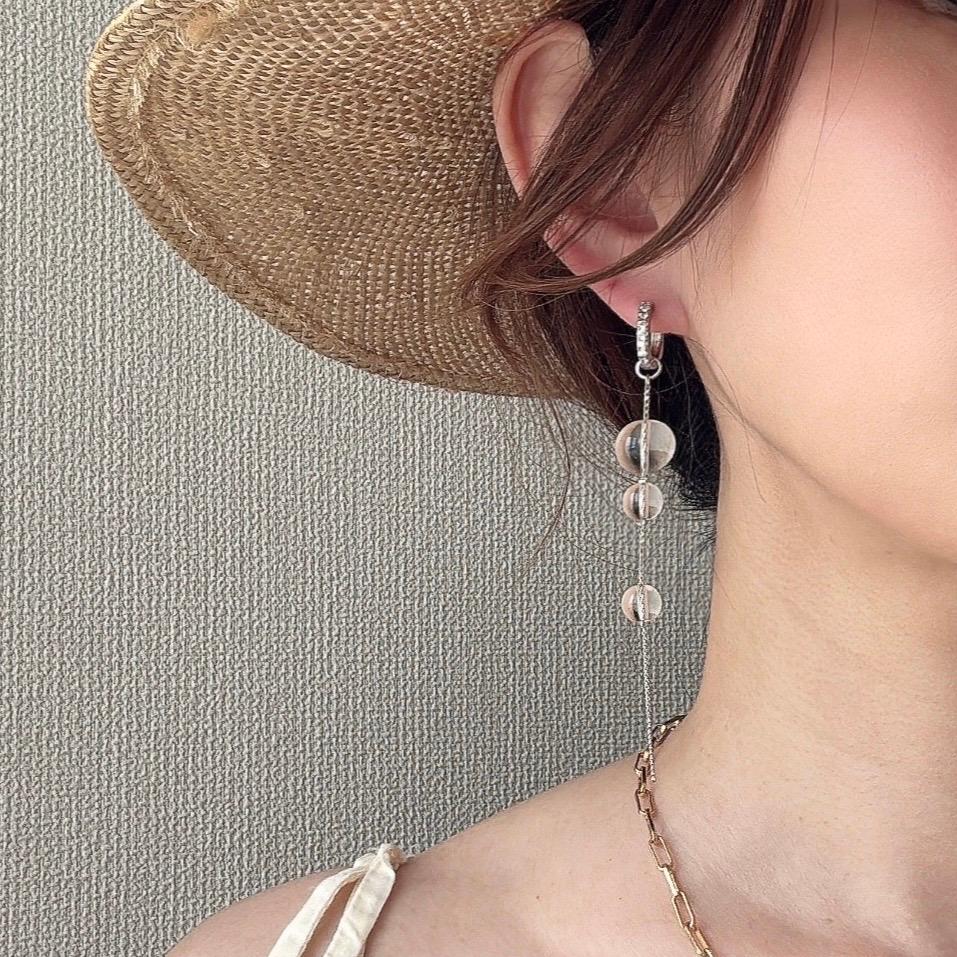 ◆数量限定セット　涼しげピアス&チャーム　クリスタル水晶　キュービックジルコニア　抗アレルギー金具 | 3枚目