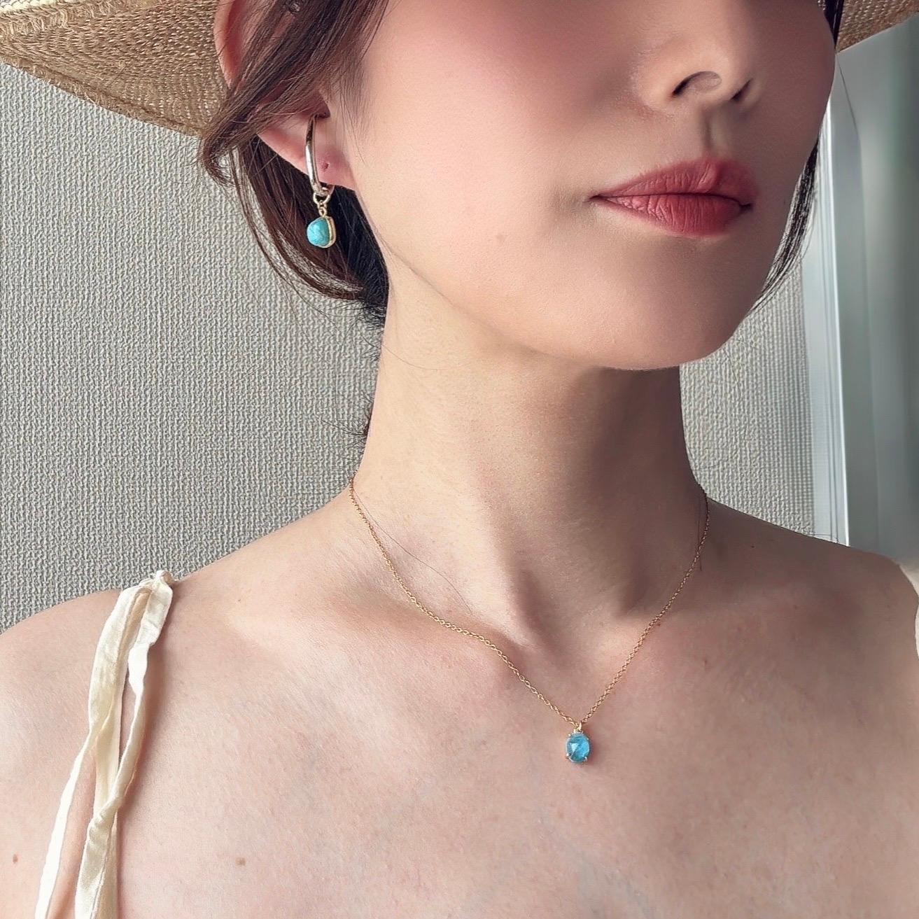 ◆太陽に映えるターコイズチャーム　イヤーカフ　ピアス | 5枚目