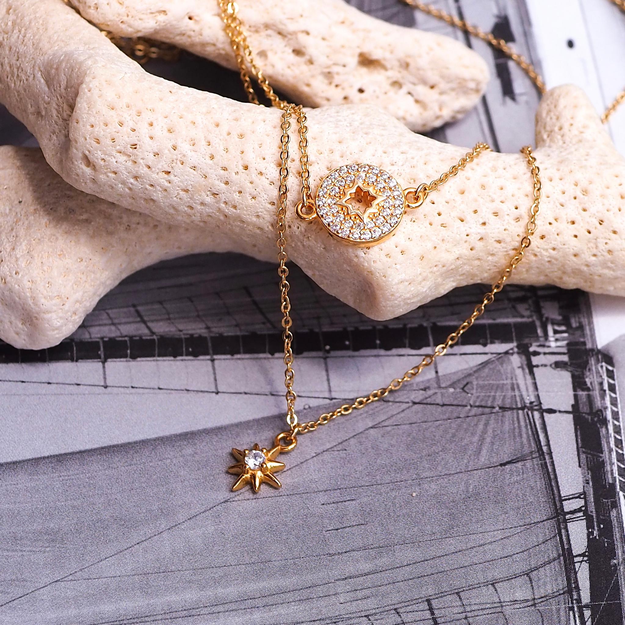 ＿Ecliptica    三日月　太陽　星　2本セットネックレス1枚目の画像