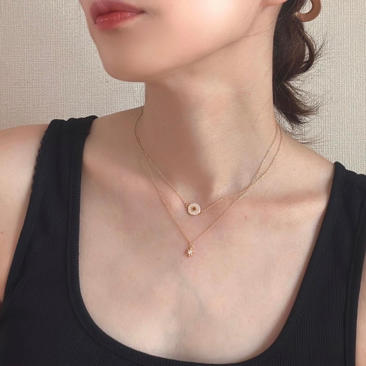 ＿Ecliptica    三日月　太陽　星　2本セットネックレス | 4枚目