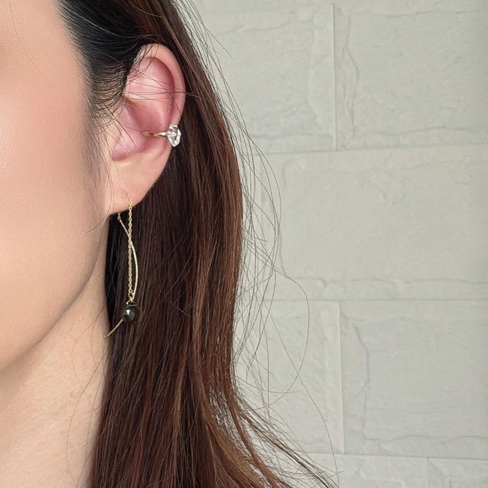 自然の神秘ハーキマーダイヤモンドのイヤーカフ2点セット【片耳用】 | 6枚目