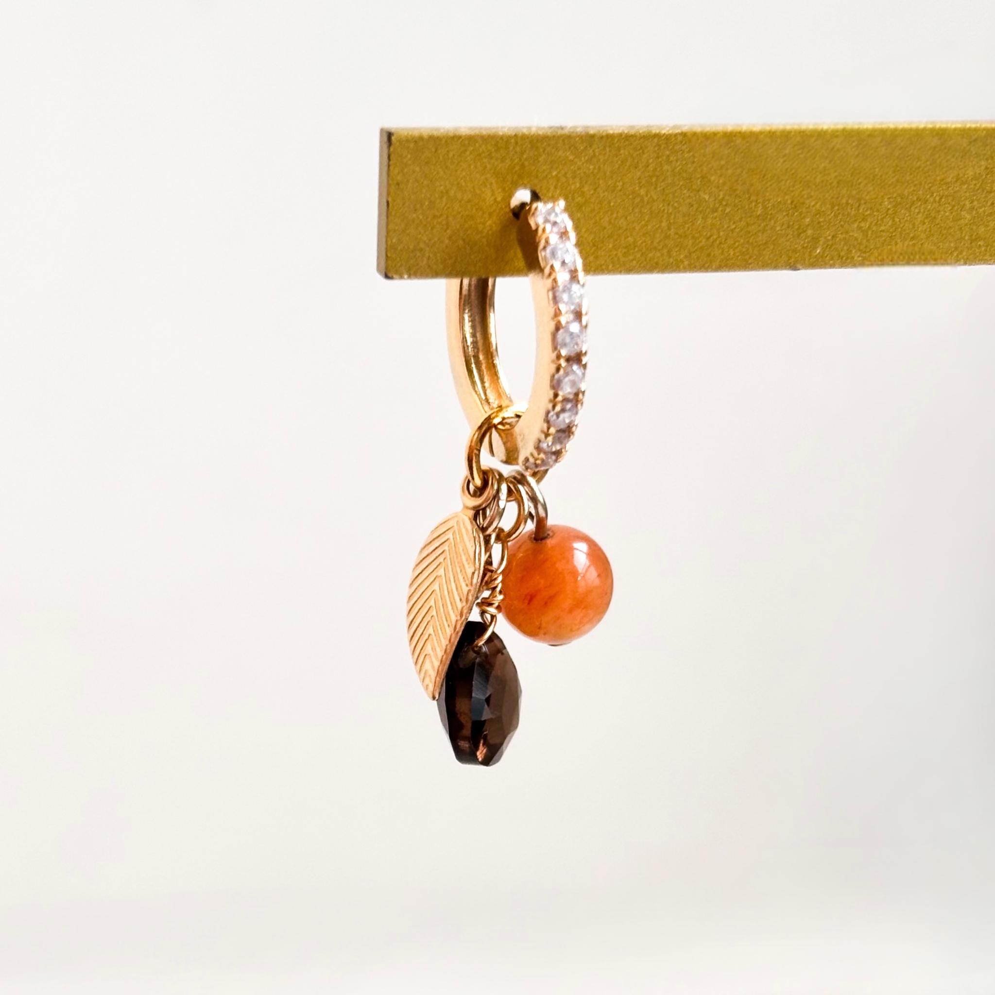 【両耳チャーム】秋色木の実スモーキークォーツチャーム | 6枚目