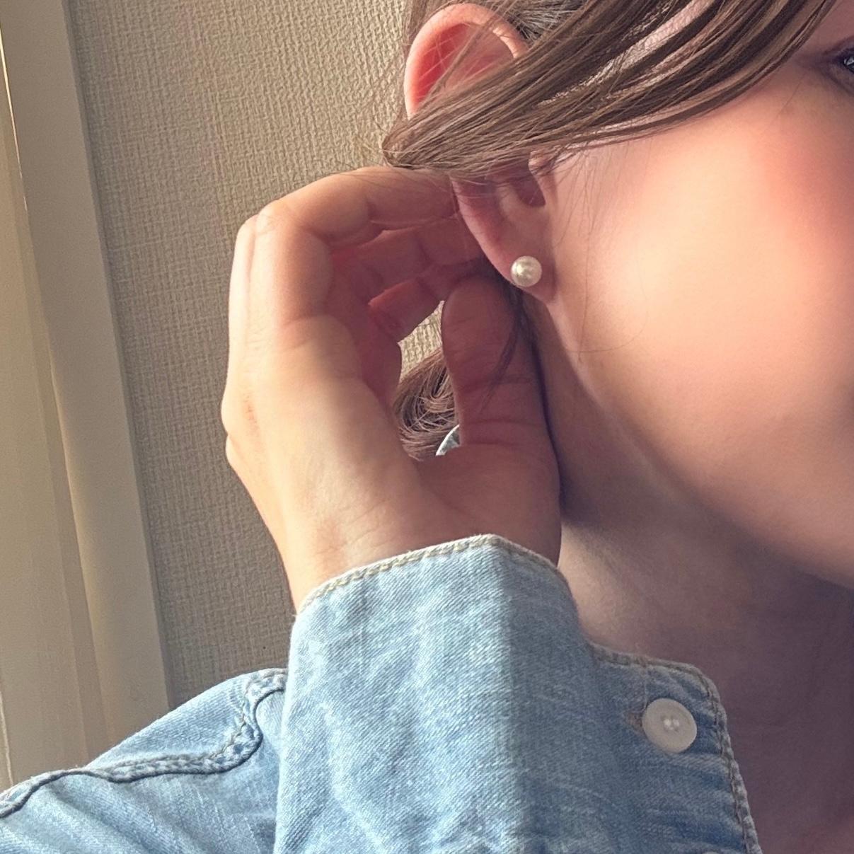 ◆2WAY 涼しげスカイブルートパーズチャーム&淡水パールピアス | 4枚目