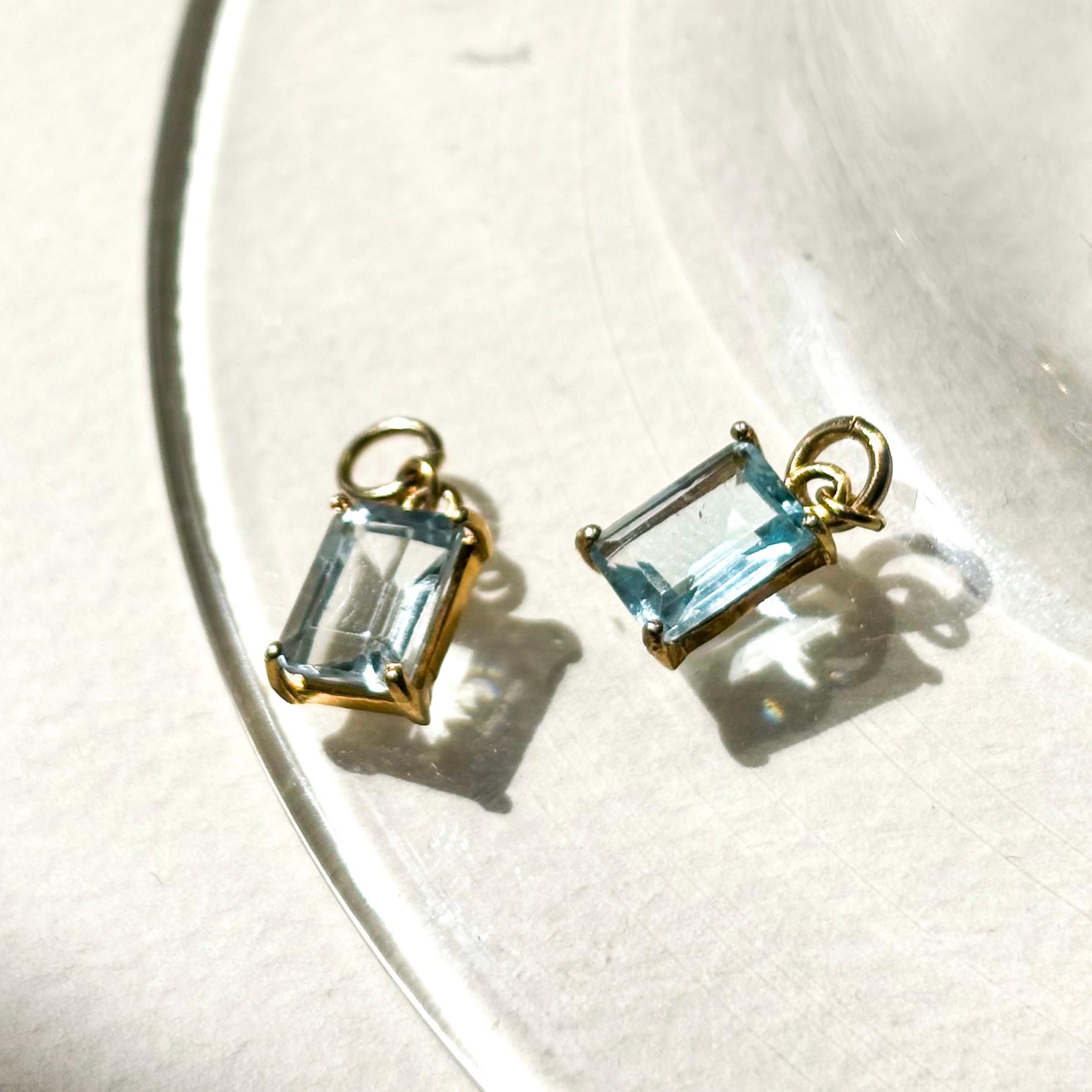 ◆2WAY 涼しげスカイブルートパーズチャーム&淡水パールピアス | 6枚目