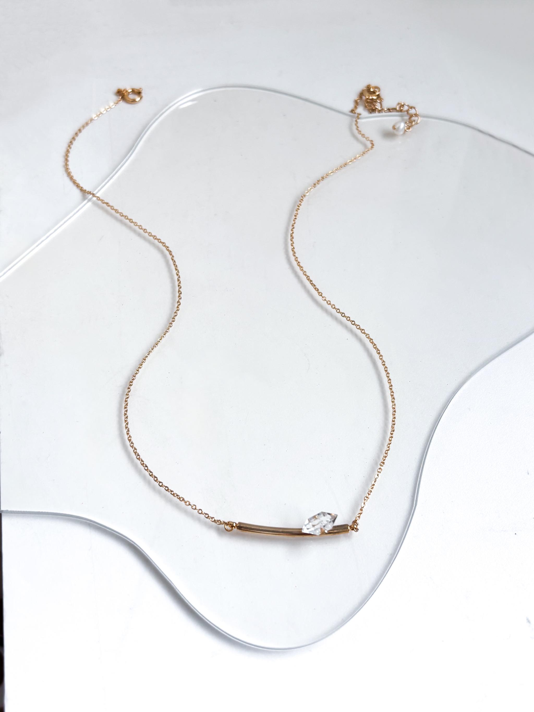 自然の神秘ハーキマーダイヤモンドのバーネックレス | 4枚目