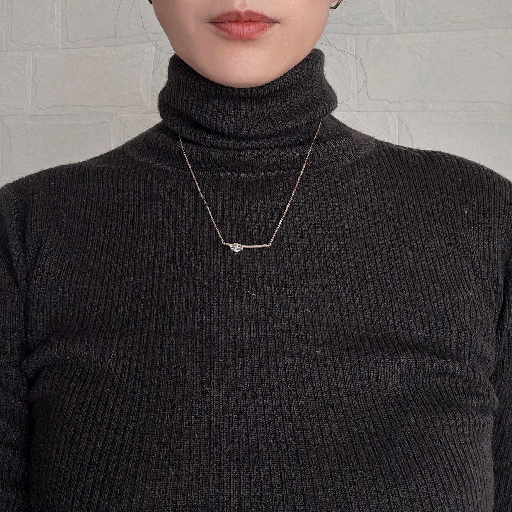 自然の神秘ハーキマーダイヤモンドのバーネックレス | 6枚目