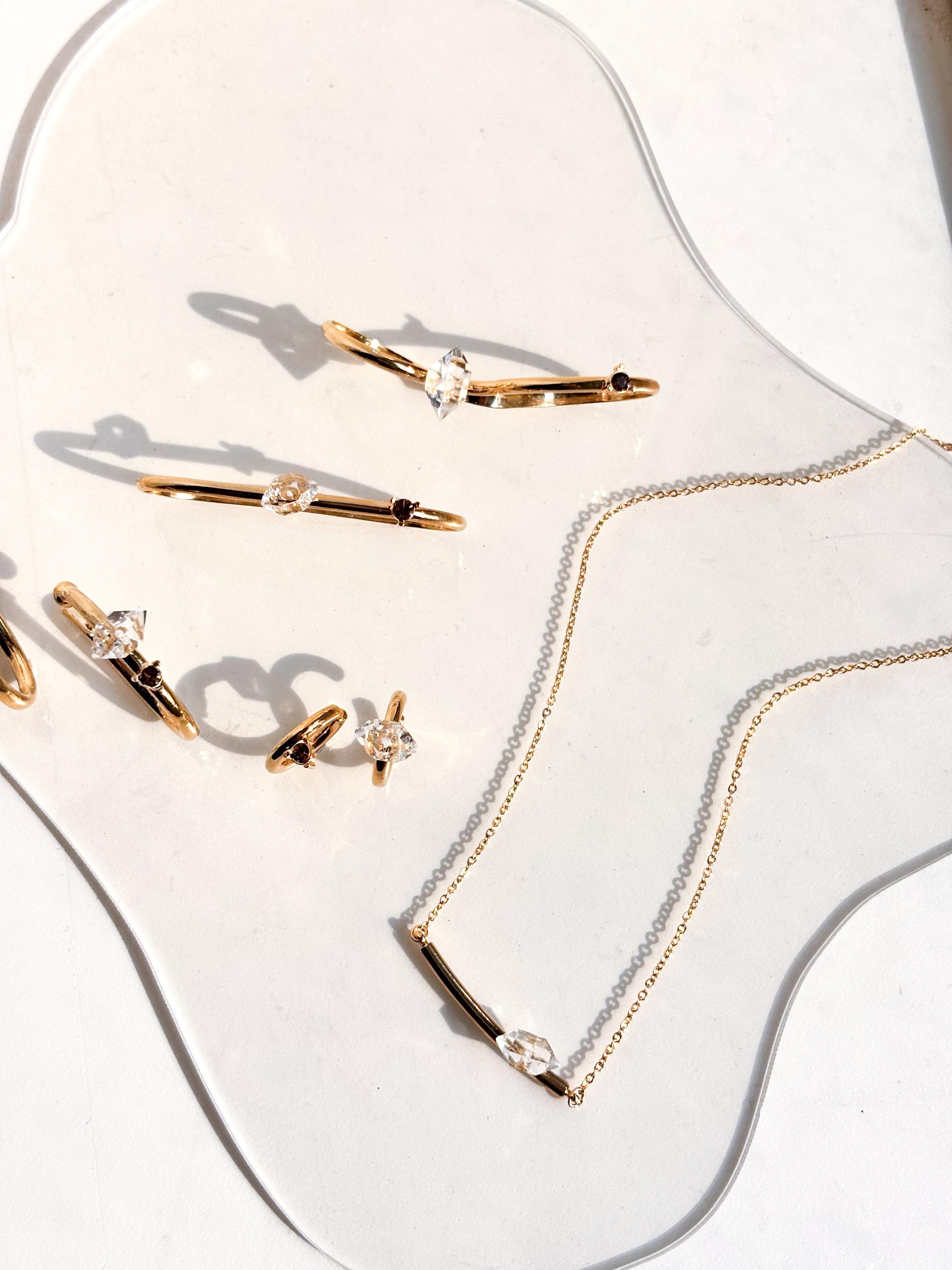 自然の神秘ハーキマーダイヤモンドのバーネックレス | 9枚目