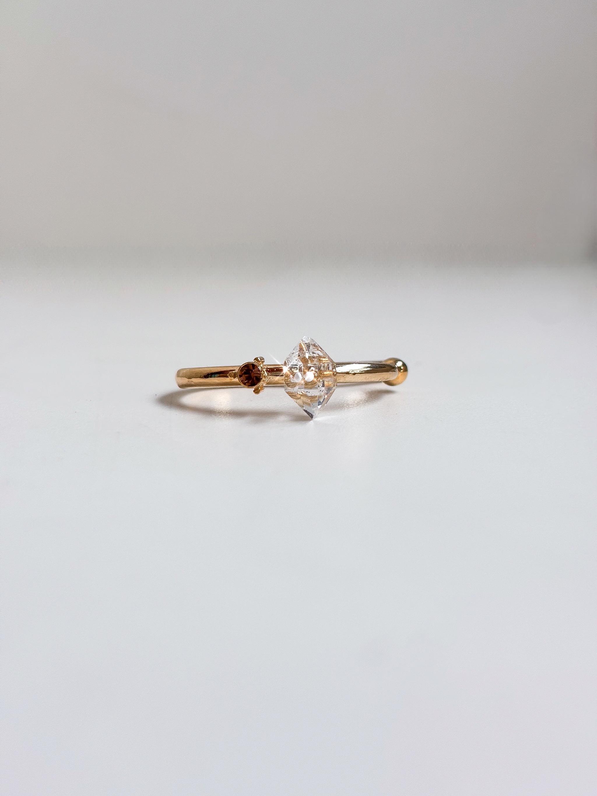 自然の神秘ハーキマーダイヤモンドのイヤーカフ【片耳用】 | 2枚目