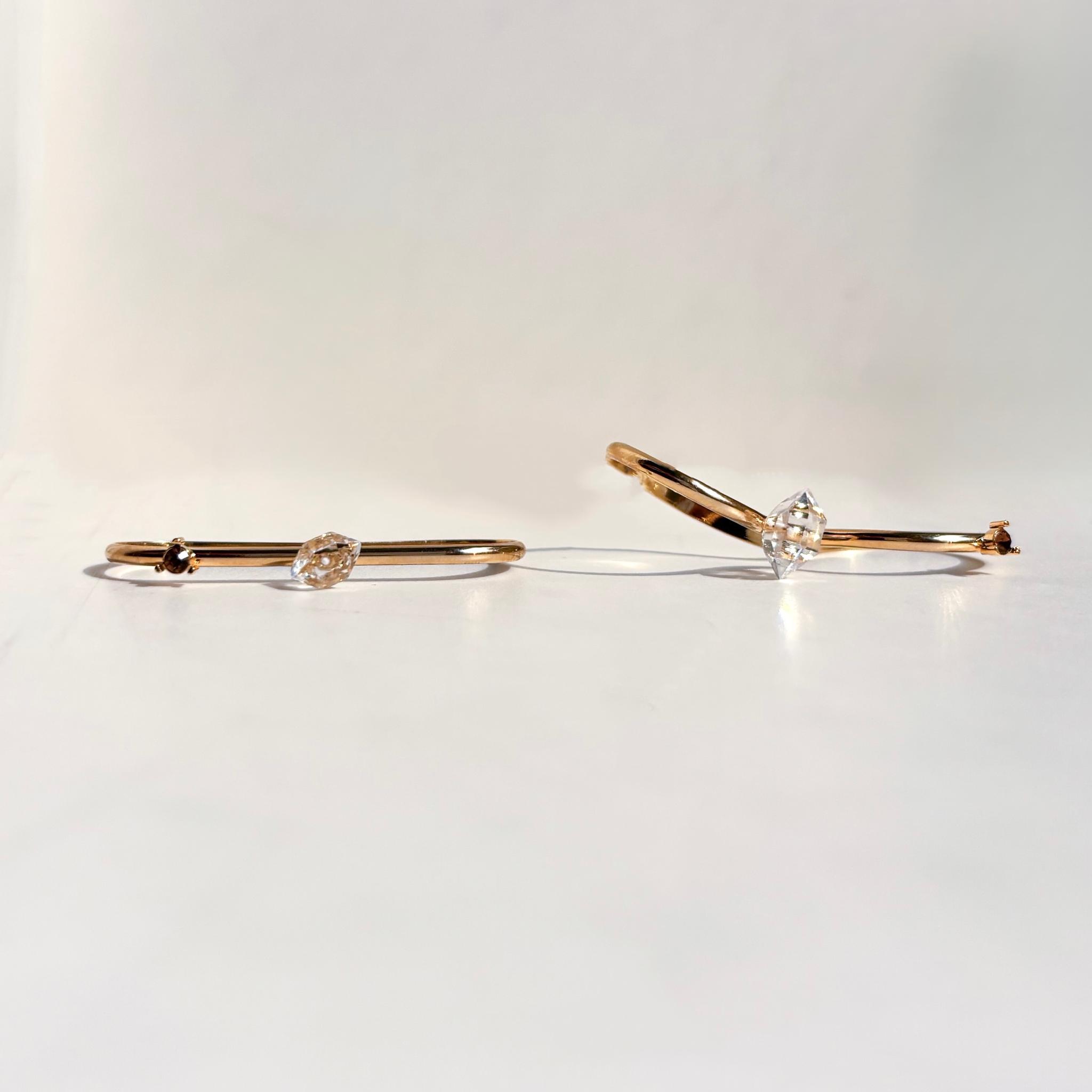 自然の神秘ハーキマーダイヤモンドのダブルフィンガーリング | 8枚目