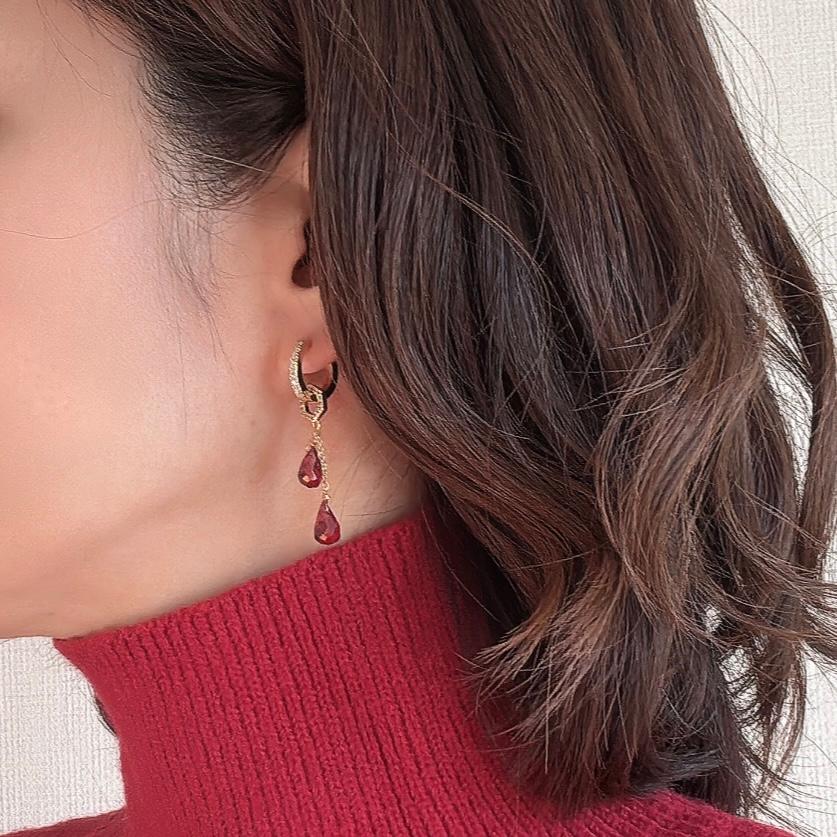 【Holiday collection charm】揺れる赤チャーム ピアス*イヤーカフ用 | 7枚目