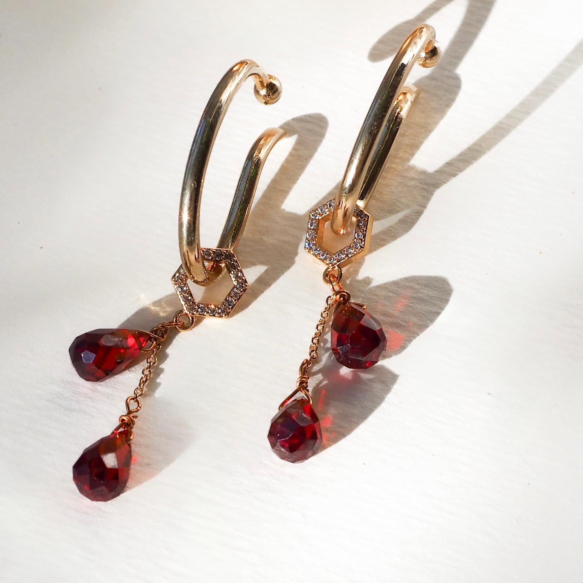 【Holiday collection charm】揺れる赤チャーム ピアス*イヤーカフ用 | 8枚目